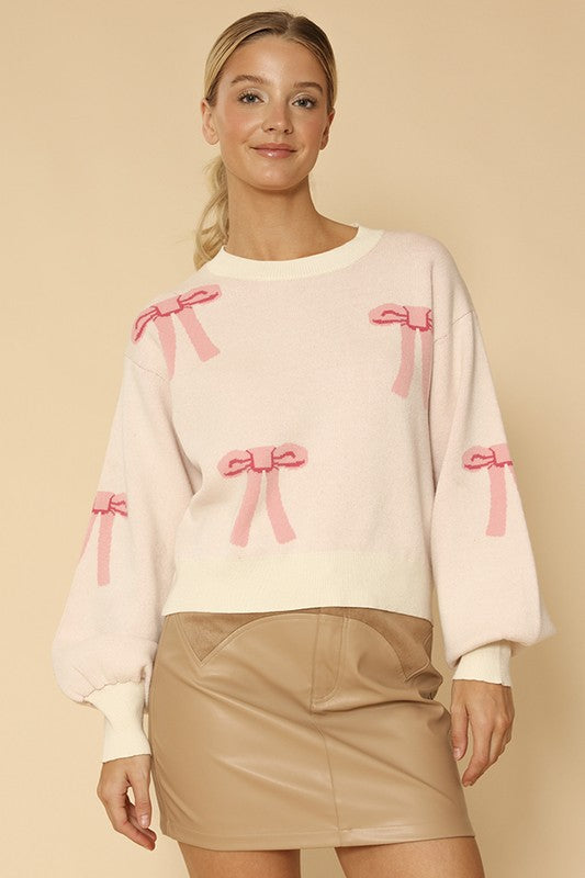 Pink Bow Sweater