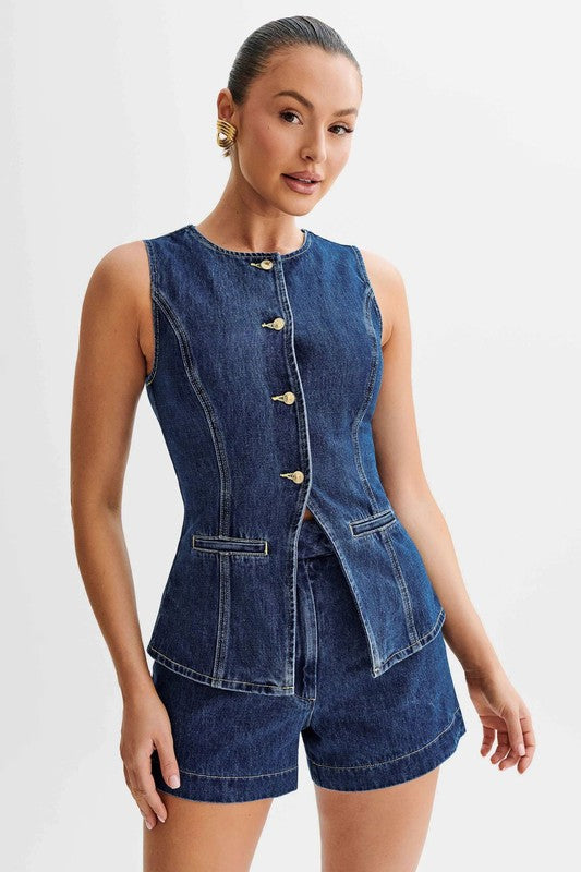 Denim Two Piece Set