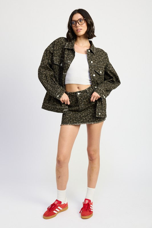 Oversized Leopard Print Jacket