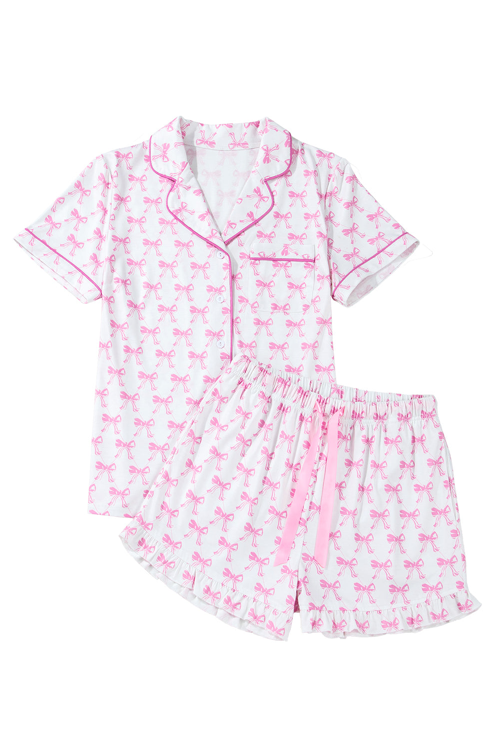 Pink Bowknot Pajama Set